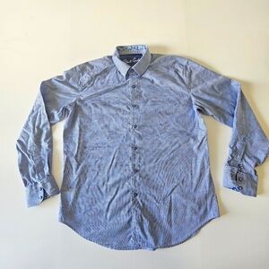 Robert Graham Blue Plaid Collar Button Down long sleeve Medium